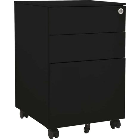 Classeur mobile Noir 39x45x60 cm Acier vidaXL (1/7)