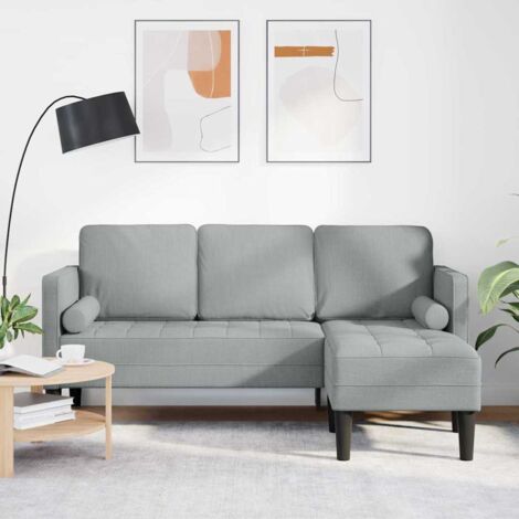 vidaXL Ensemble de Canapés Gris clair 173 x 131 x 67 cm tissu (1/5)