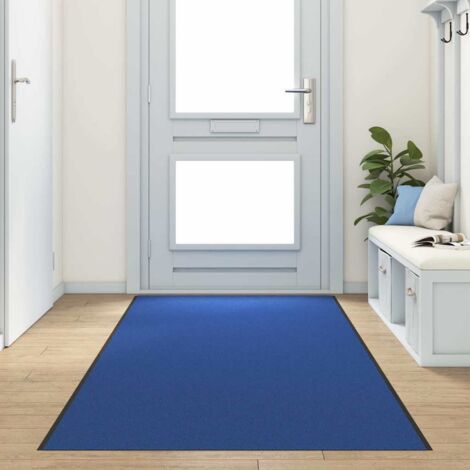 Tapis d'entrée Autre Bleu et Noir 120 x 400 cm Polyamide et PVC vidaXL
