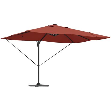 Parasol Roma à Bras Déporté Rouge et Noir 352 x 251 x 265 cm vidaXL (1/5)