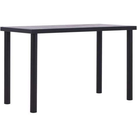 Vidaxl – Table de salle à manger 120x60x75 cm – Noir et gris béton – Structure en métal – Facile à assembler et à nettoyer (1/5)