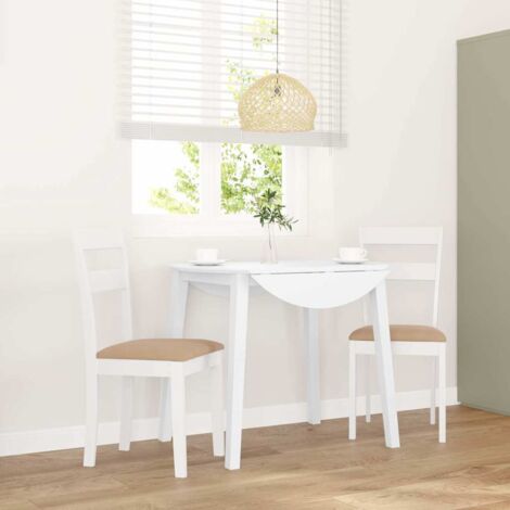 vidaXL Chaises à manger coussins 2 pcs blanc bois massif caoutchouc (1/6)