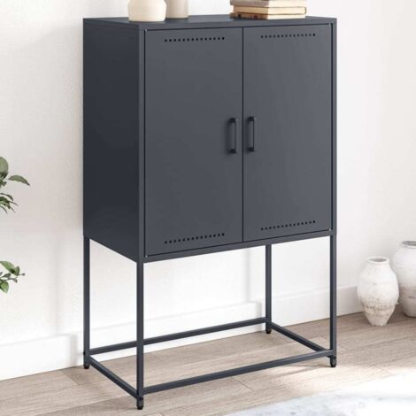 vidaXL Buffet haut anthracite 68,5x38,5x107 cm acier (1/5)