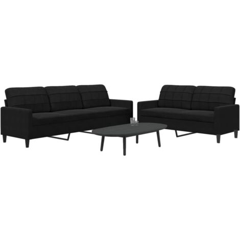 Ensemble de canapés 2 pcs avec coussins Noir Velours vidaXL (1/5)