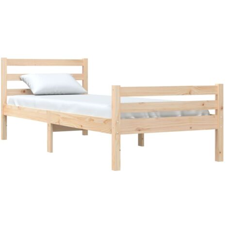 Cadre de lit sans matelas bois massif 90x200 cm vidaXL (1/5)