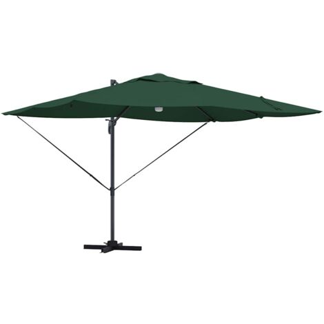 vidaXL Parasol Roma à Bras Déporté Vert et Noir 352 x 251 x 265 cm (1/5)