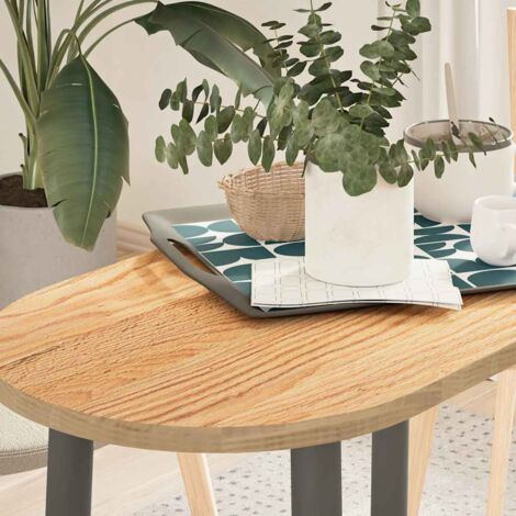 Dessus de table 80x40x2 cm bois de chêne massif ovale vidaXL (1/5)