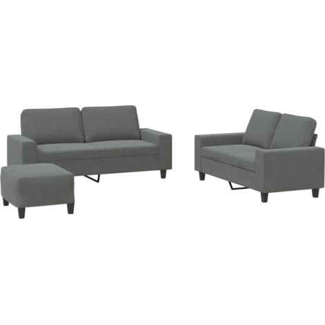 Ensemble de canapés 3 pcs gris foncé tissu vidaXL (1/5)