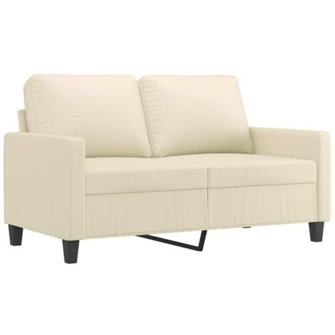 Vidaxl – Canapé droit 2 places crème 120 cm – Similicuir résistant aux taches – Dimensions 138x77x80 cm – Design moderne