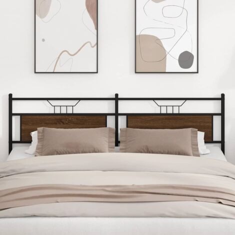 Tête de lit chêne marron 193 cm bois d'ingénierie et acier vidaXL