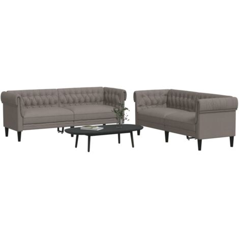 vidaXL Ensemble de canapés 2 pcs taupe tissu (1/5)