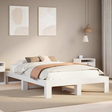 Cadre de lit sans matelas blanc 120x190 cm bois de pin massif vidaXL (1/5)