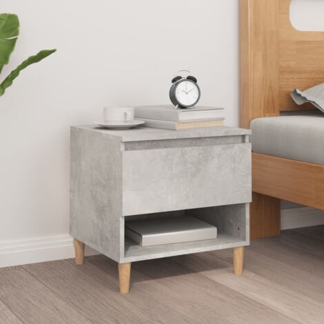 Table de chevet Gris béton 50x46x50 cm Bois d'ingénierie vidaXL