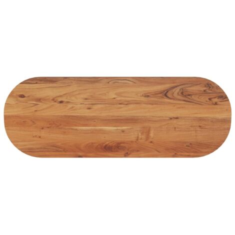 Vidaxl – Dessus de table ovale 140x50x2,5 cm en bois massif d'acacia – Surface non traitée pour personnalisation – Idéal pour salle à manger ou création (1/5)