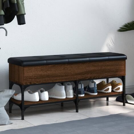 vidaXL Banc à chaussures chêne marron 102x32x45 cm bois (1/5)