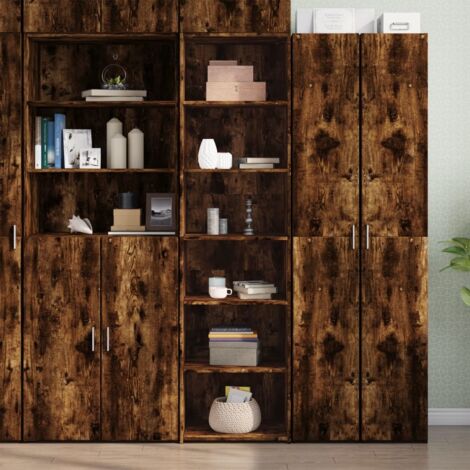 Vidaxl – Buffet haut chêne fumé 50x41x185 cm – Bois d'ingénierie résistant à l'humidité – Design minimaliste pour intérieur élégant (1/5)