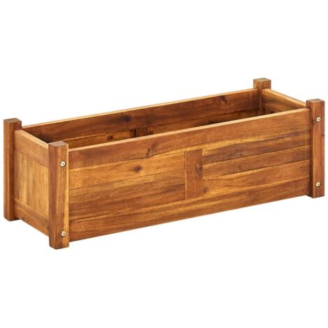 Vidaxl – Lit surélevé de jardin en bois d'acacia 76x27,6x25 cm – Finition à l'huile naturelle – Design rectangulaire pour balcon et terrasse