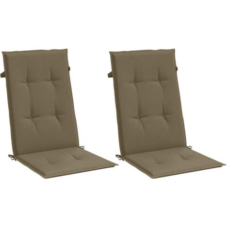 Coussins de chaise à dossier haut lot de 2 taupe mélangé tissu vidaXL