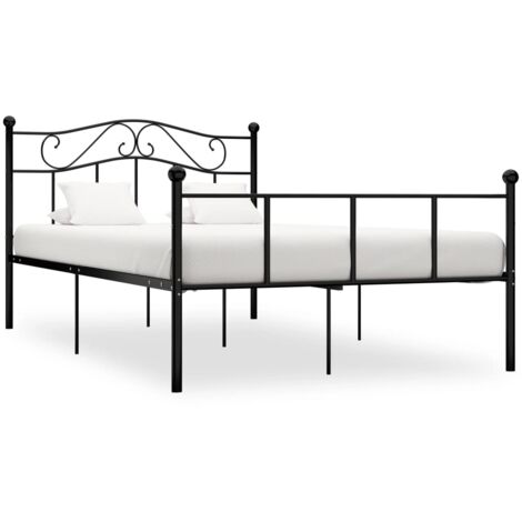 Cadre de lit sans matelas noir métal 160x200 cm vidaXL (1/5)