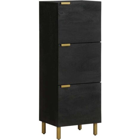 Buffet noir 40x33x110 cm bois d'ingénierie vidaXL300479 (1/5)