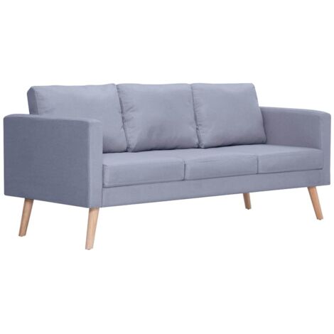 Canapé à 3 places Tissu Gris clair vidaXL (1/5)