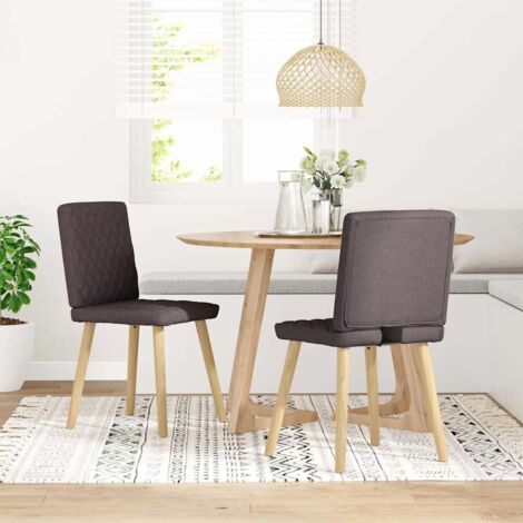 Chaises à manger lot de 2 marron foncé tissu vidaXL (1/5)