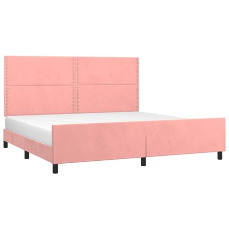 Cadre de lit sans matelas rose 200x200 cm velours vidaXL (1/5)