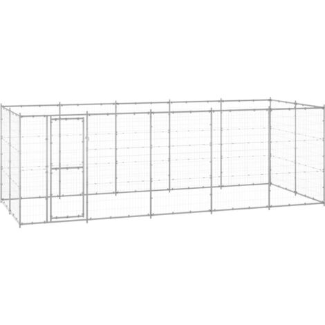 vidaXL Chenil extérieur Acier galvanisé 12,1 m² (1/5)