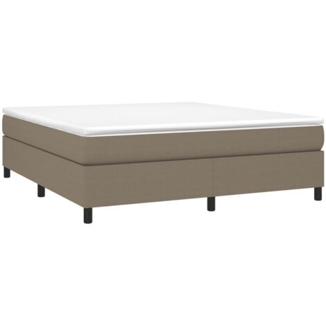 vidaXL Sommier à lattes de lit avec matelas Taupe 160x200 cm Tissu (1/5)