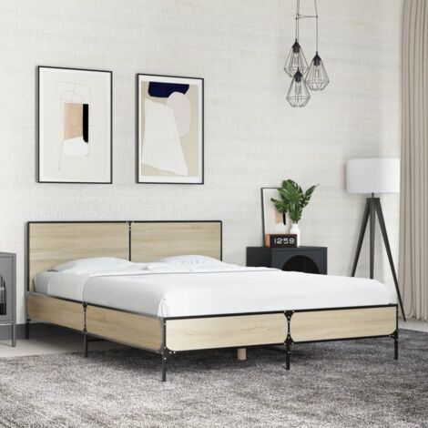 Cadre de lit sans matelas chêne sonoma 140x190 cm vidaXL (1/5)