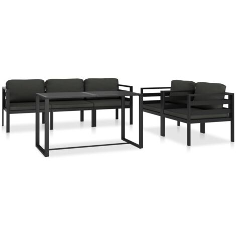 vidaXL Salon de jardin 6 pcs avec coussins Aluminium Anthracite (1/5)
