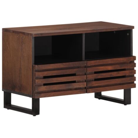 Meuble TV marron 70x34x46 cm bois massif de manguier vidaXL (1/5)