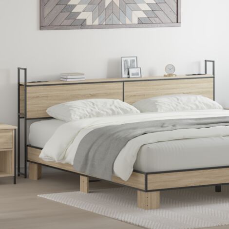 Headboard de Rangement avec Station de Charge Chêne sonoma vidaXL