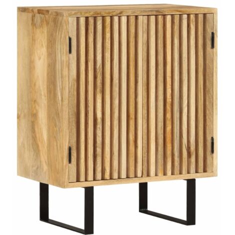 Vidaxl – Buffet bois massif de manguier 55x35x70 cm – 2 portes – Grand espace de rangement – Finition naturelle (1/7)