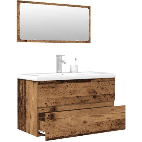 vidaXL Ensemble de meubles salle de bain 3 pcs bois d'ingénierie (1/5)