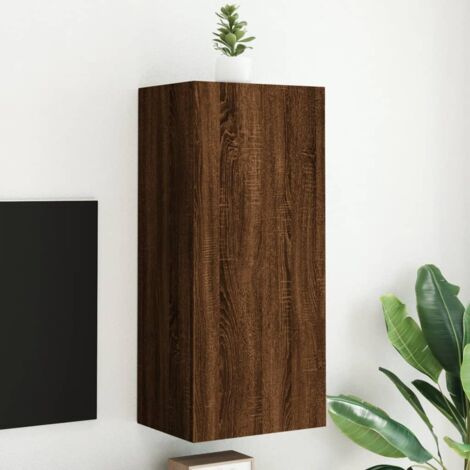 Meuble TV mural chêne marron 40,5x30x90 cm bois d'ingénierie vidaXL (1/5)