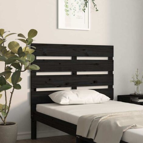 Vidaxl – Tête de lit en bois massif de pin noir 100x80 cm – Design à lattes moderne – Soutien dorsal confortable – Montage facile