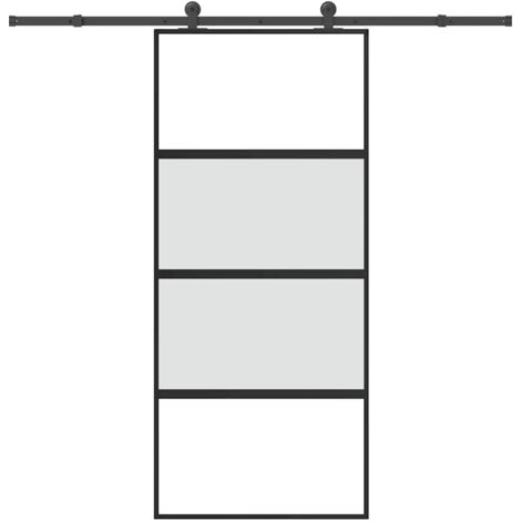 Porte coulissante kit de quincaillerie trempé verre aluminium vidaXL