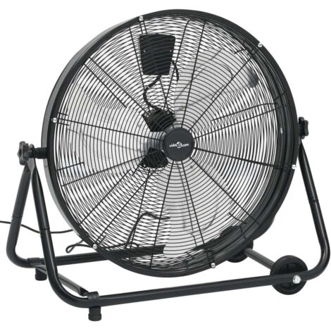 Vidaxl – Ventilateur sur pied 60 cm 172,5 W – Débit 163,88 m³/min – 3 vitesses – Inclinaison 80° – Acier et aluminium – Pour chantiers humides