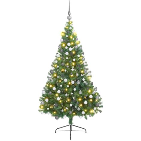 Sapin de Noël artificiel pré-éclairé Vert 210 cm PVC vidaXL (1/5)
