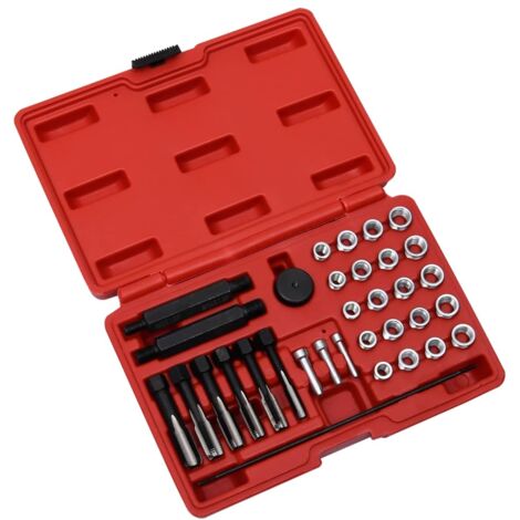 Vidaxl – Kit de réparation filetage bougie préchauffage 33pcs – Outils pour inserts filetés M8 M10 M12 – Alignement précis des tarauds (1/5)