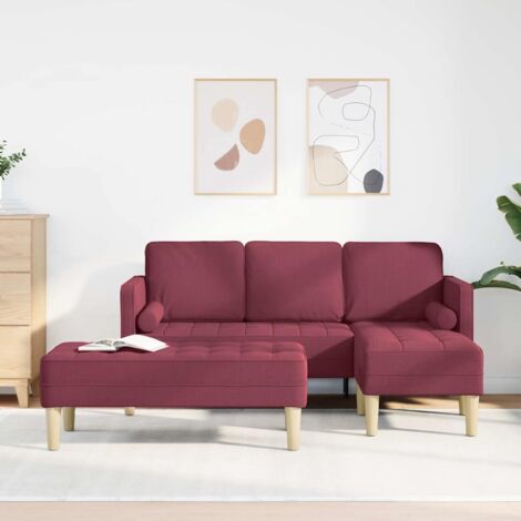 Ensemble de Canapés 2 pcs Rouge bordeaux 173 x 131 x 67 cm vidaXL (1/5)