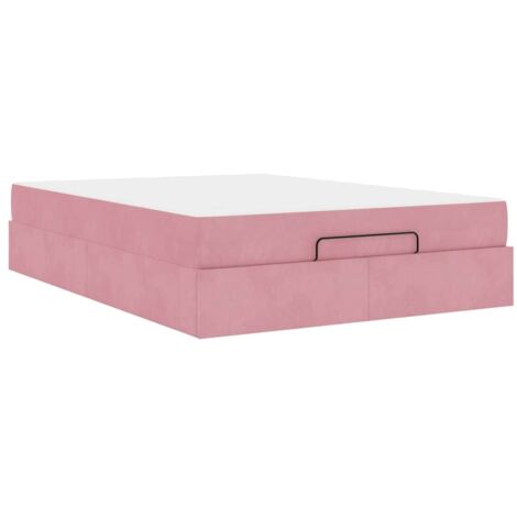 Cadre de lit Rose 160 x 200 cm Velours vidaXL (1/5)