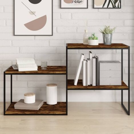 Vidaxl – Étagères murales 4 pcs en bois d'ingénierie chêne fumé 60x40x1,5 cm – Capacité 32 kg par étagère – Pour salon, bureau, pièce d'étude