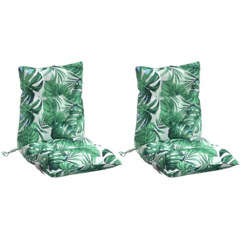 Vidaxl – Coussins de chaise à dossier bas lot de 2 – Dimensions 100x50x7cm – Tissu Oxford imperméable – Motif de feuille décoratif (1/6)