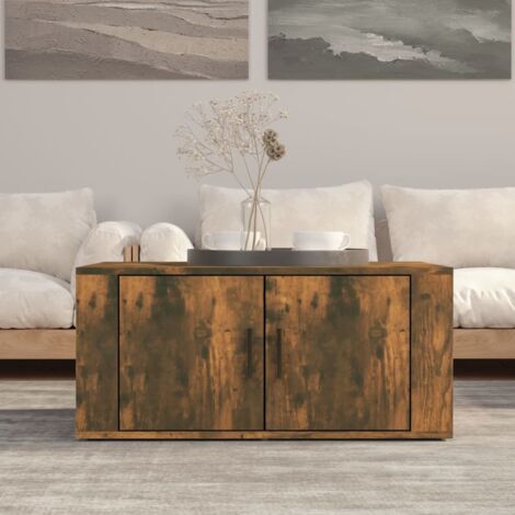 Table basse Chêne fumé 80x50x36 cm Bois d'ingénierie vidaXL (1/5)