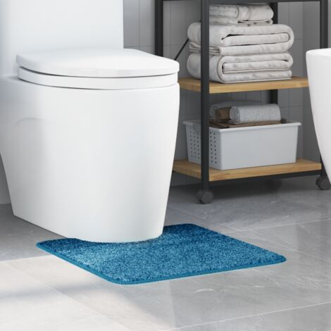 Tapis de bain antidérapant avec découpe pour toilette Bleu vidaXL (1/5)