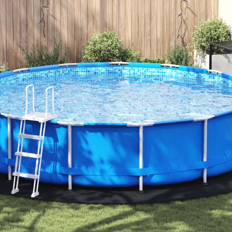 Tapis de piscine Noir Ø 550 cm Géotextile en polyester vidaXL
