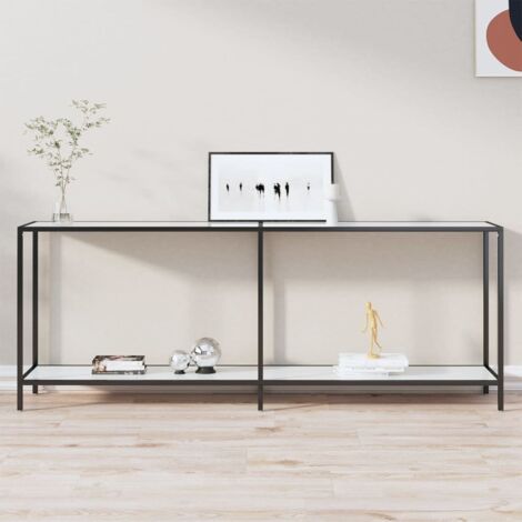 Table console Blanc 200x35x75,5 cm Verre trempé vidaXL (1/5)