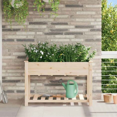 Cache-pot de jardin avec étagère Beige 115 x 59 x 76,5 cm vidaXL (1/5)
